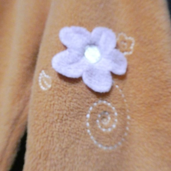 ROOTS GIRL | 3 XL | Orange Fleece Pants with Flower Design On Leg - Picture 6 of 9